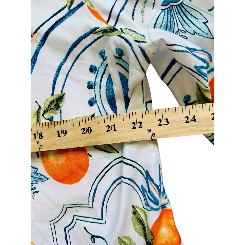 Italian Summer Chicos Orange Citrus Tile Print Button Up Shirt 3 XL Coastal - Picture 6 of 7